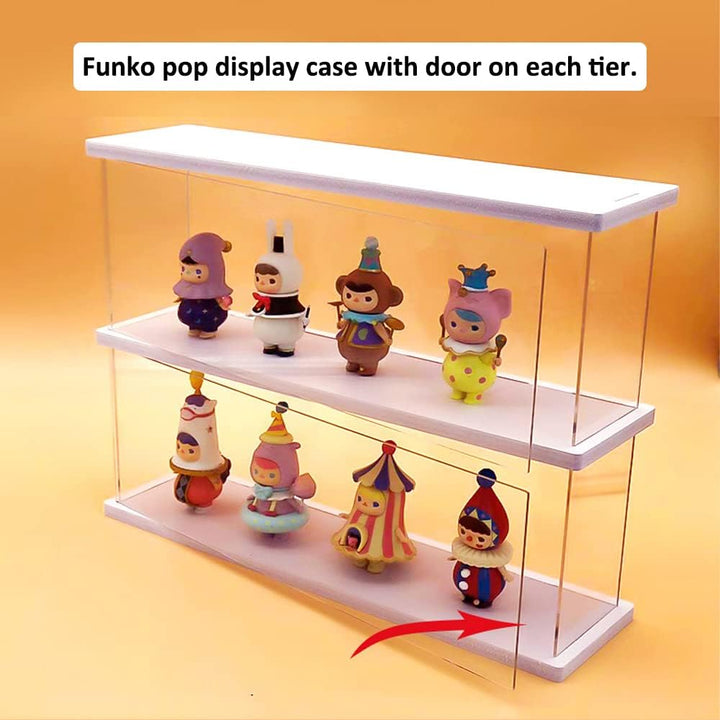 Joody Vitrine aus Acryl, 2 Ebenen, Plexiglas-Box, Vitrine mit Tür für Pop-Figur, Minifigur, Sammelsp