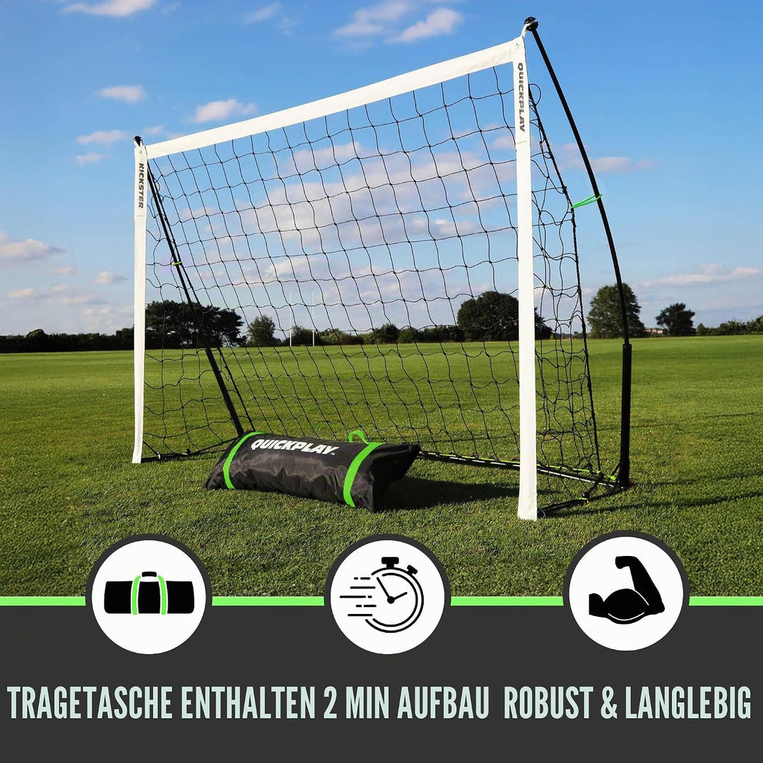 QUICKPLAY KICKSTER Fussballtor - Ultra tragbares Fussballnetz für alle Altersgruppen - Schnell aufba