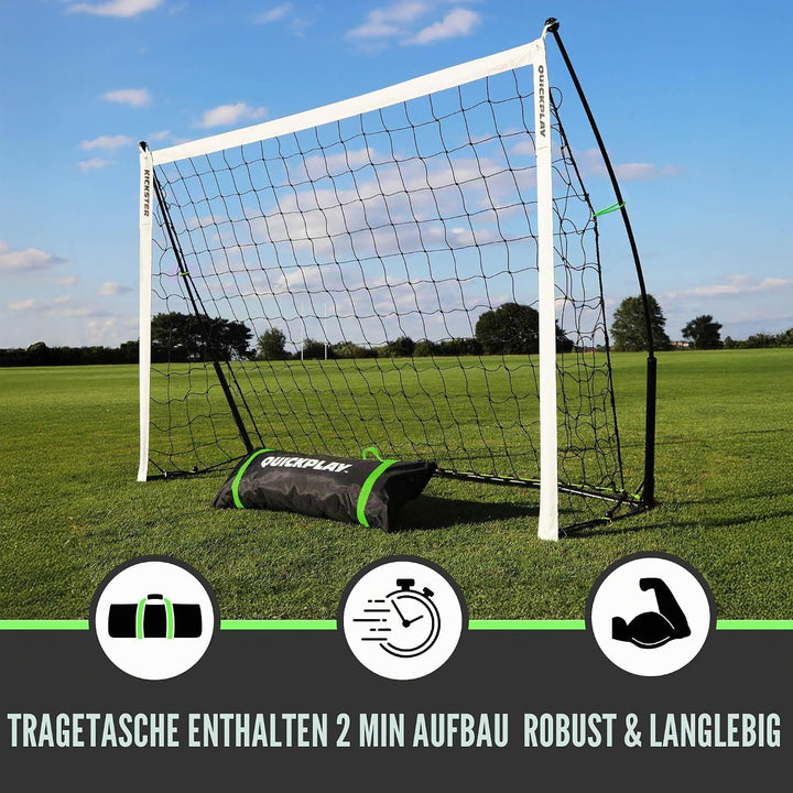 QUICKPLAY KICKSTER Fussballtor – Tragbares Fussballnetz für alle Altersgruppen – Outdoor-Garten-Fuss