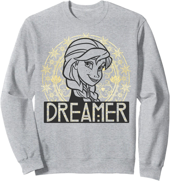 Disney Frozen Anna Dreamer Circle Snowflakes Portrait Sweatshirt