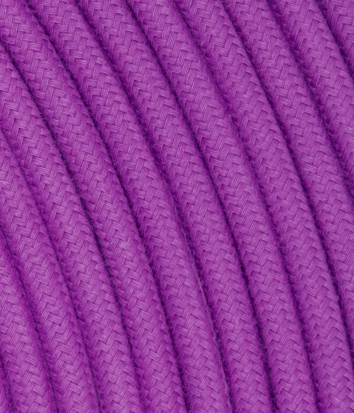 LaMorell LightDesign Textilkabel für Lampe, Stoffkabel 3-adrig (3x0,75mm²) - Violett Glyzinien. Made