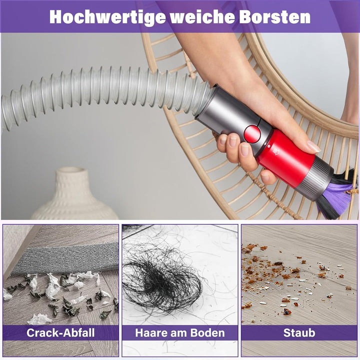 BodendüseBürste Kompatibel für Dyson V7 V8 V10 V11 V15 Staubsauger, Ersatzteil Direktantrieb Reinige