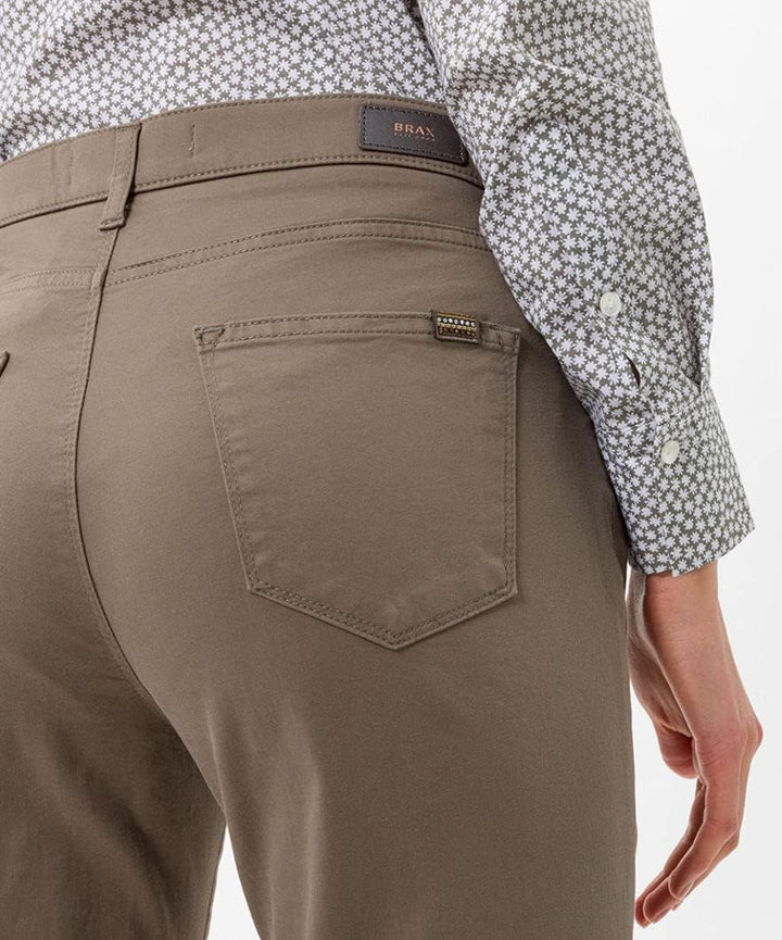Brax Women's Mary Smart Cotton Trouser 31W / 34L Khaki, 31W / 34L Khaki