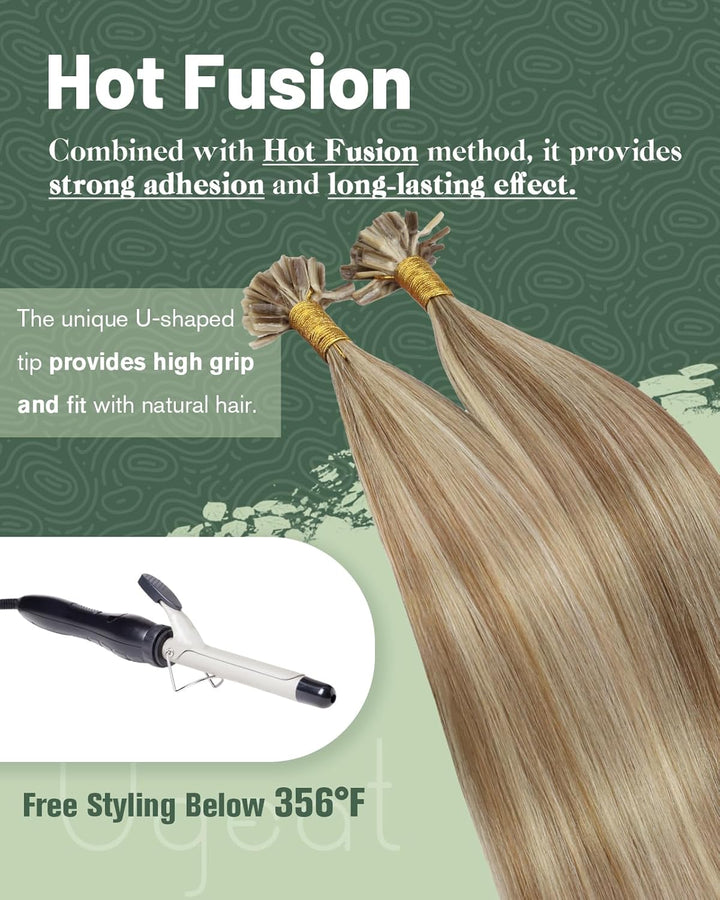 Ugeat Keratin Fusion Glue U Sticks Extensions 1 Gramm 50 Strahnen Individual Bonding Set mit Haare H
