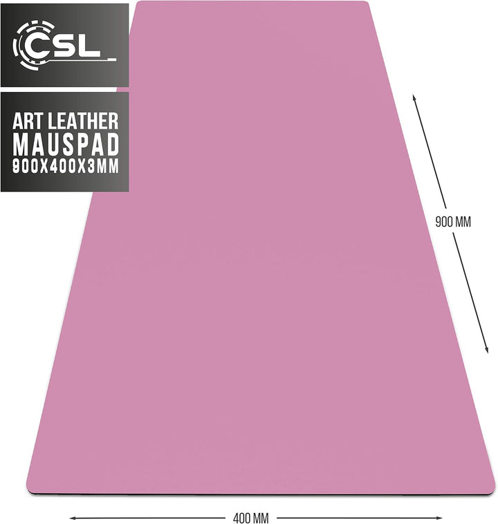 CSL XXL Speed Gaming Mauspad Titanwolf 900 x 400mm, Premium PU-Leder XXL Mousepad, Tischunterlage La