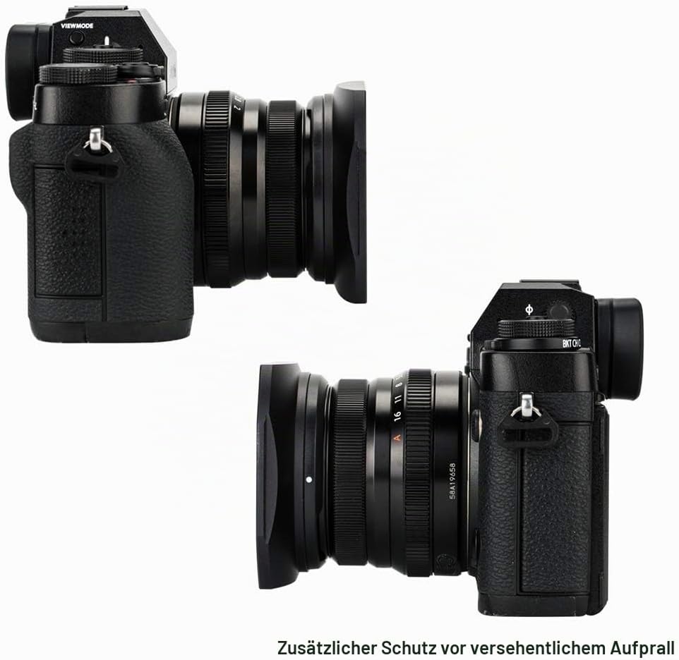 JJC Black Square Bajonett Objektiv für Fujifilm Fujinon XC 35mm F2, XF 23mm F2 R WR, XF 35mm F2 R WR