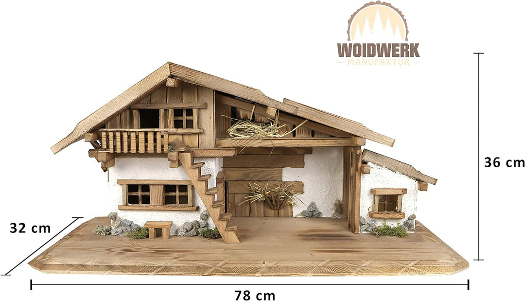 Woidwerk Manufaktur Weihnachtskrippe Krippe Krippenstall (W28) Weihnachten Weihnachtskrippen Krippen