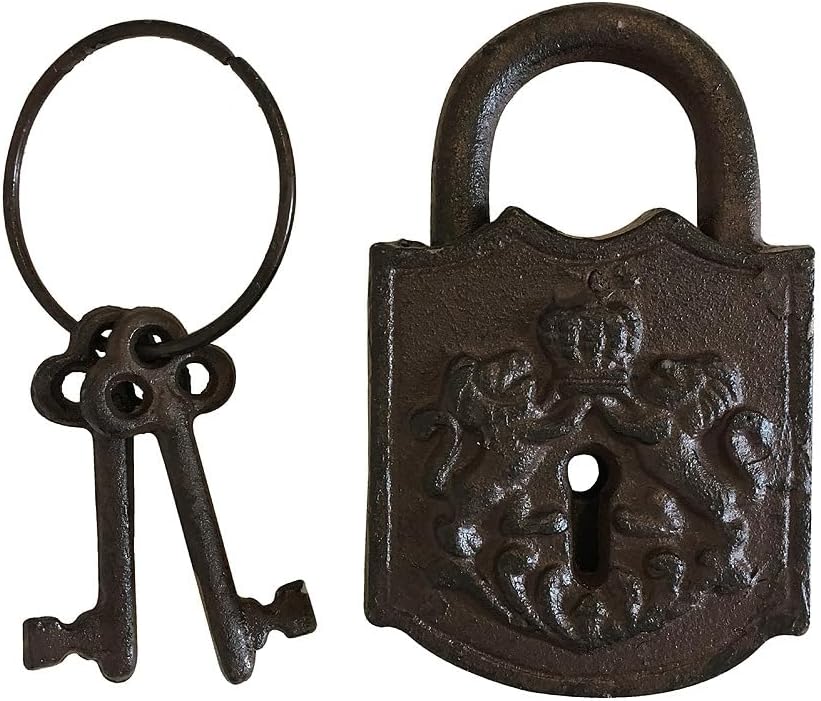 Deko Vorhängeschloss Nostalgie Schloss mit 2 Schlüssel Gusseisen Antik-Stil