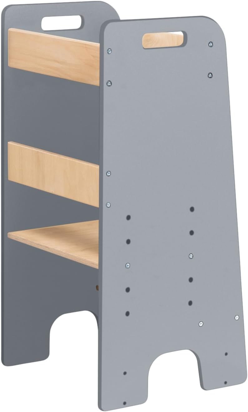 Lernturm ab 1 Jahr, höhenverstellbar mit 5 Ebenen, belastbar bis 110kg - Montessori Learning Tower (