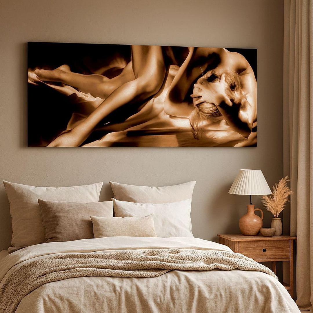 Bilder auf Leinwand 100x40cm Leinwandbild Nackte Frau Akt Modell Photofitness Gross Wanddeko Bild Sc