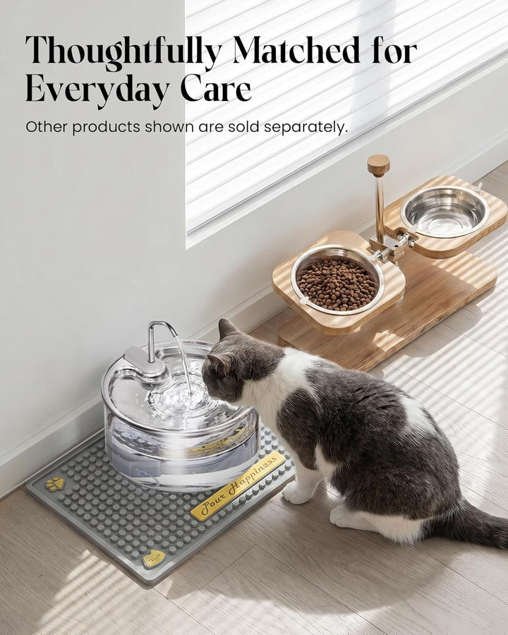 Tomxcute Trinkbrunnen für Katze - 108oz/3,2 L Katzenbrunnen aus Glas mit Wasserhahn-Design, Ultra le