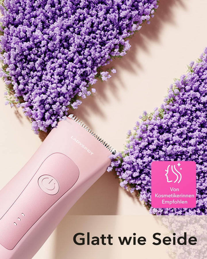 Intimrasierer für Frauen, Bikini-Trimmer mit 3 Keramikklingenköpfen Rosa, Rosa