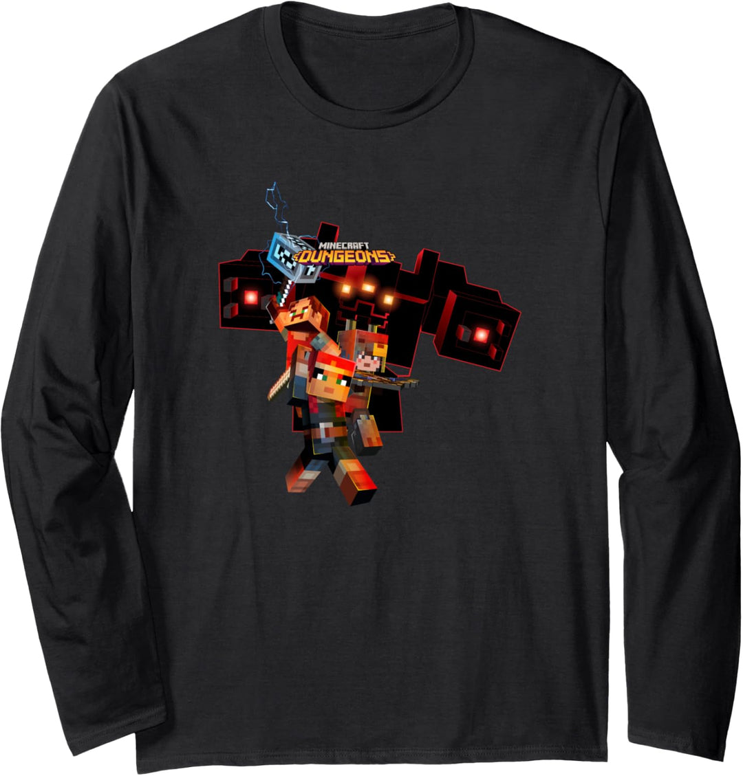 Minecraft Dungeons Expansion Group Logo Langarmshirt