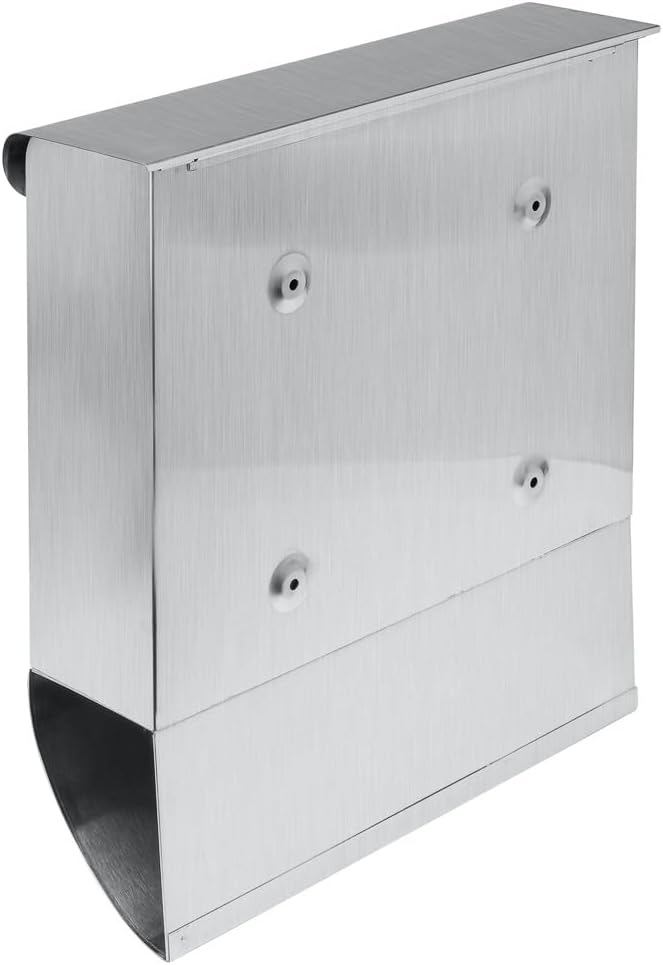 Designer Briefkasten Wandbriefkasten Postkasten mit Zeitungsrolle Zeitungsfach aus Edelstahl V2A Ros