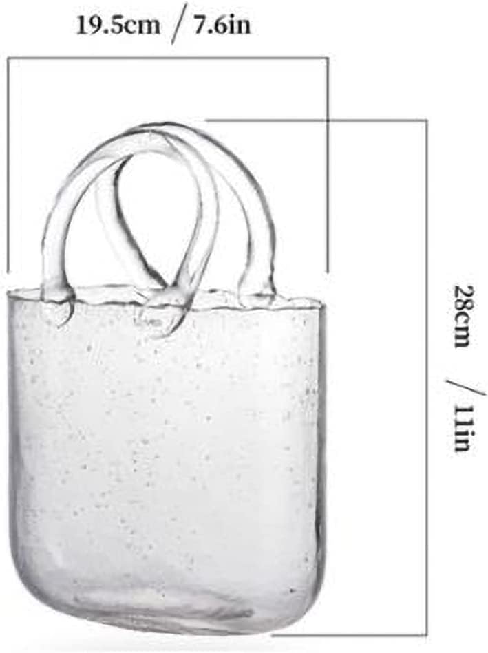 Candora Tasche Glasvasen für Dekor Kreative Bubble Handtasche Blumenvase Desktop Glaskorb Vase Mini