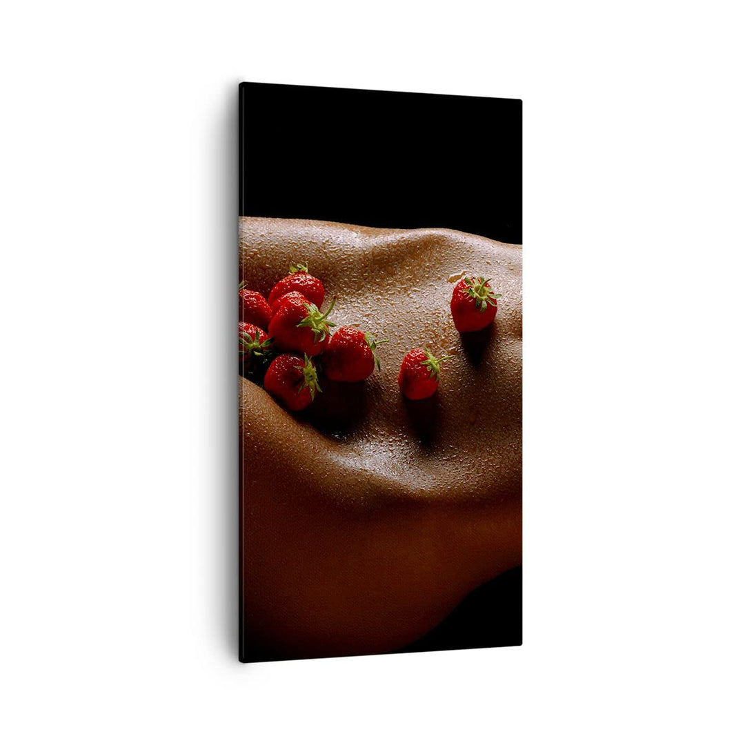 Bilder auf Leinwand 55x100cm Leinwandbild mit Rahmen Frau Wasser Tröpfchen Tau Gross Wanddeko Bild S