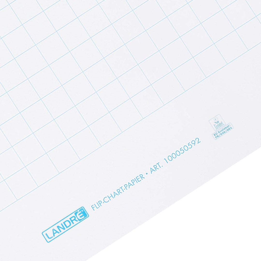 Landré Flipchart Papier, kariert, mit 20 Blatt je Block, 6 fach Lochung, 5 Stück