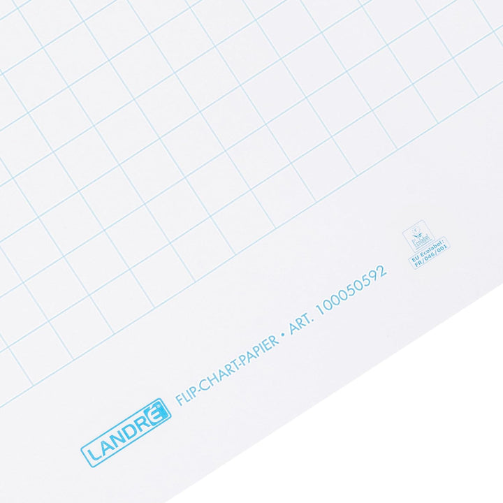 Landré Flipchart Papier, kariert, mit 20 Blatt je Block, 6 fach Lochung, 5 Stück