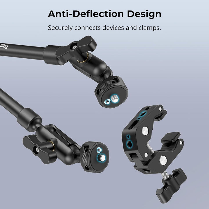 SMALLRIG 22" Magic Arm mit Klemme, Flexible Camera Desk Mount & klemme, Überkopf Telefonhalterung, G