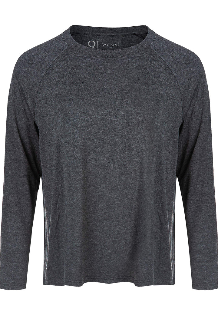 Q by Endurance Damen Langarmshirt CIHERA Melange 1001 Black 46