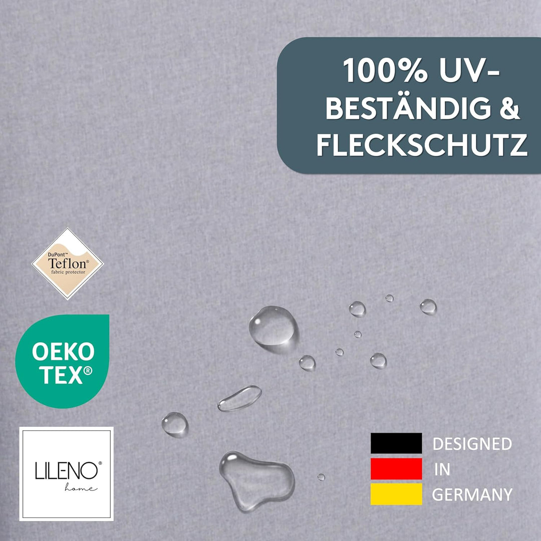 LILENO HOME Gartenstuhl Auflagen als [2er Set - Hochlehner] in Silber - Bequeme Liegen als Sitzaufla