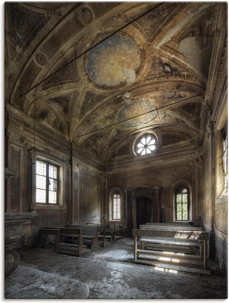 ARTland Leinwandbilder Wandbild Bild auf Leinwand 45x60 cm Lost Places Ruine Kirche Verlassene Orte