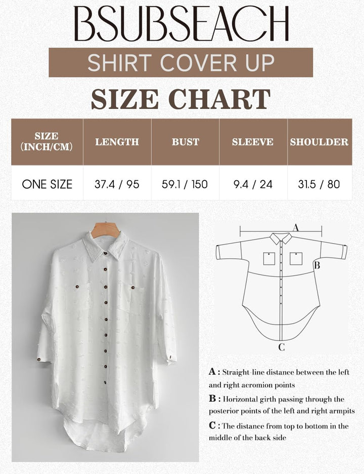 Bsubseach Badeanzug Coverup für Frauen Badeanzug Cover Up Button Down Shirt Kleider Swiss Dot Blau G
