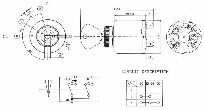 Ama Imel Traktor-Starter und Lichter mit 3 Positionen: Zündschloss mit maximaler Belastung 12 V, Pos