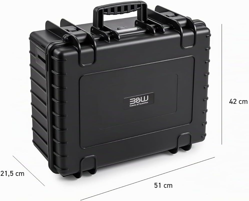 B&amp;W Transportkoffer Outdoor - Typ 6000 Schwarz - mit variabler Facheinteilung - wasserdicht nach IP6