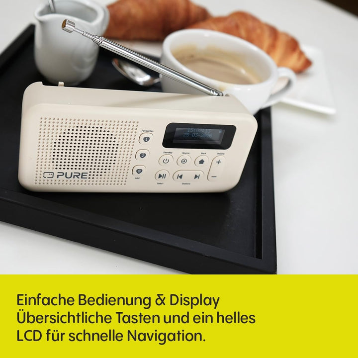 Pure Elan Move Tragbares Digitalradio DAB+ & FM mit Bluetooth 5.3, Ultra‑kompaktes Taschenradio mit