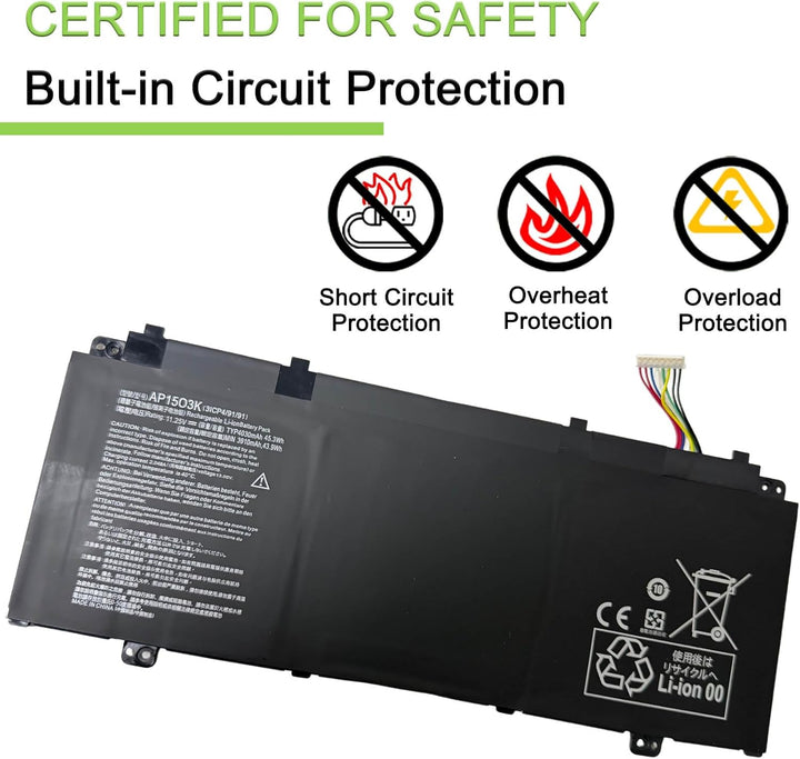 XITAIAN AP15O5L AP1505L Ersatz Akku Kompatibel mit Acer Aspire S13 S5-371 S5-371-52JR S5-371-56VE S5