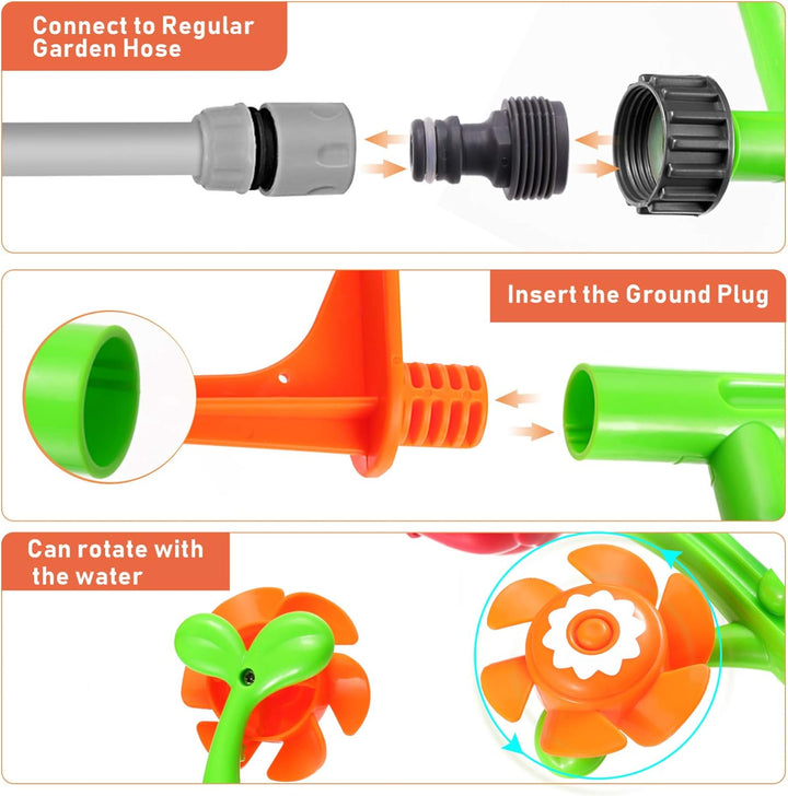 STOBOK Outdoor Wasser Spray Sprinkler Hinterhof Spinning Sprinkler Spielzeug Form Swirl Spiel Spielz