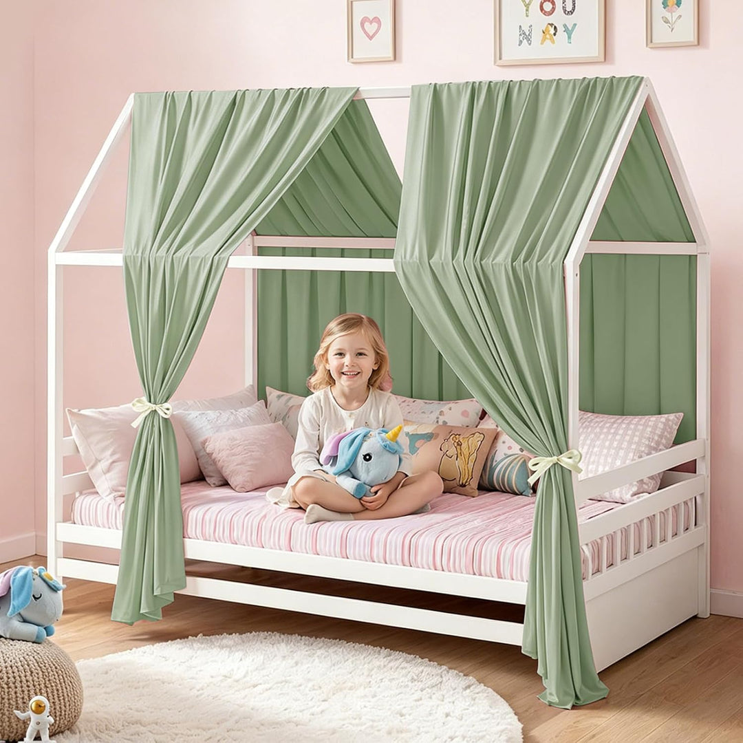 Hausbett Himmel, Betthimmel Hausbett, Stoffhimmel für Hausbetten Mädchen Jungen Baldachin, Handgemac