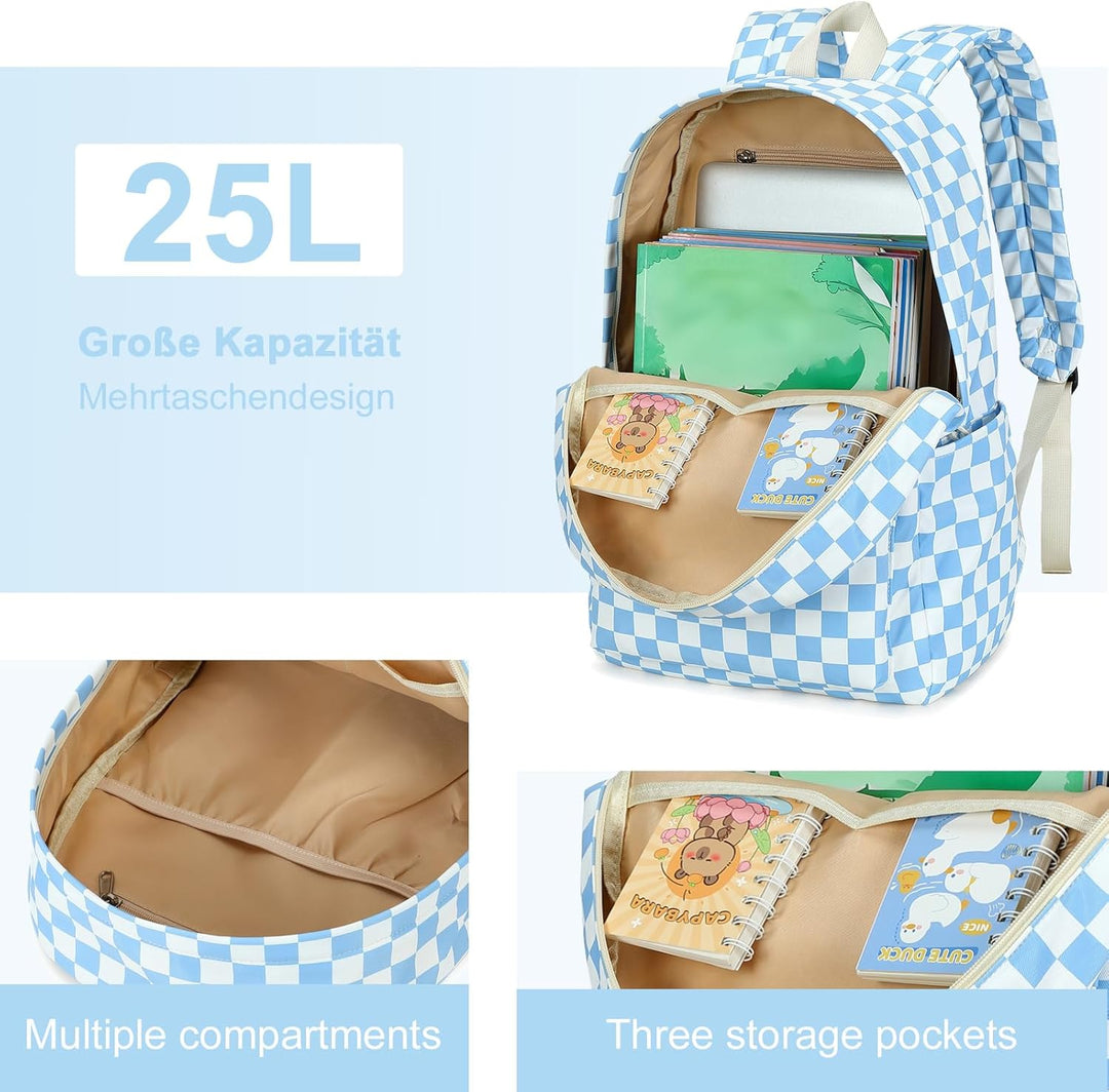 Schulrucksack Mädchen Teenager Damen Schultasche Rucksack Set Schulranzen für Mädchen Schule 3-teili