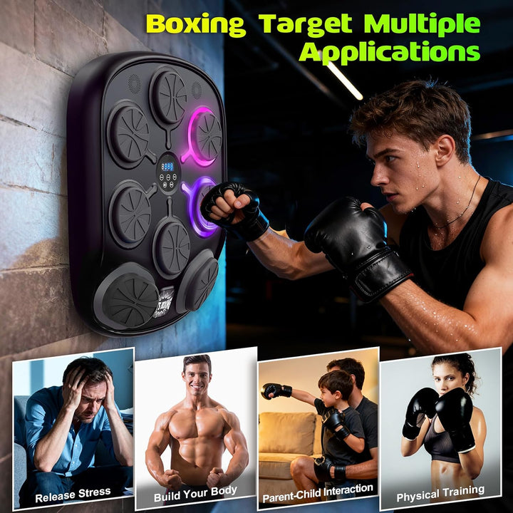 Musik-Boxmaschine für Erwachsene, 6+2 Ziele Bluetooth-Smart-Box-Trainingsgerät mit LED-Leuchten und