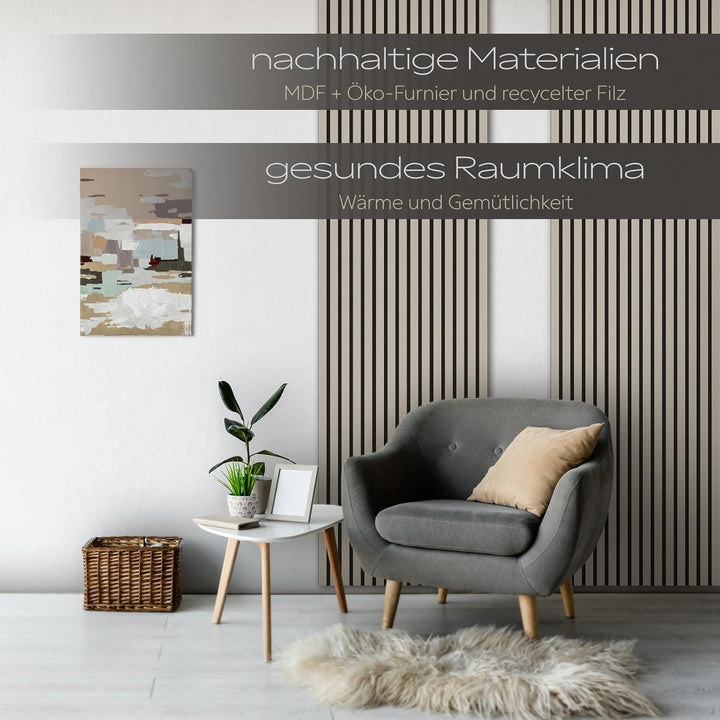 HEXIM Akustikpaneele 4 Stück 138,5x60cm Holz Comfort - flexible Holzpaneele Platten Lamellenwand Hol