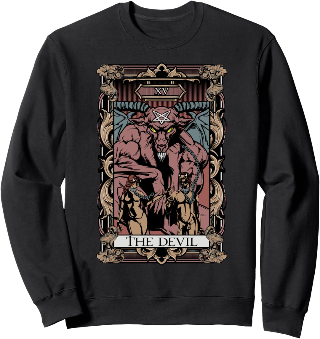Tarot Card The Devil Baphomet Gothic Occult Witchcraft Scary Sweatshirt