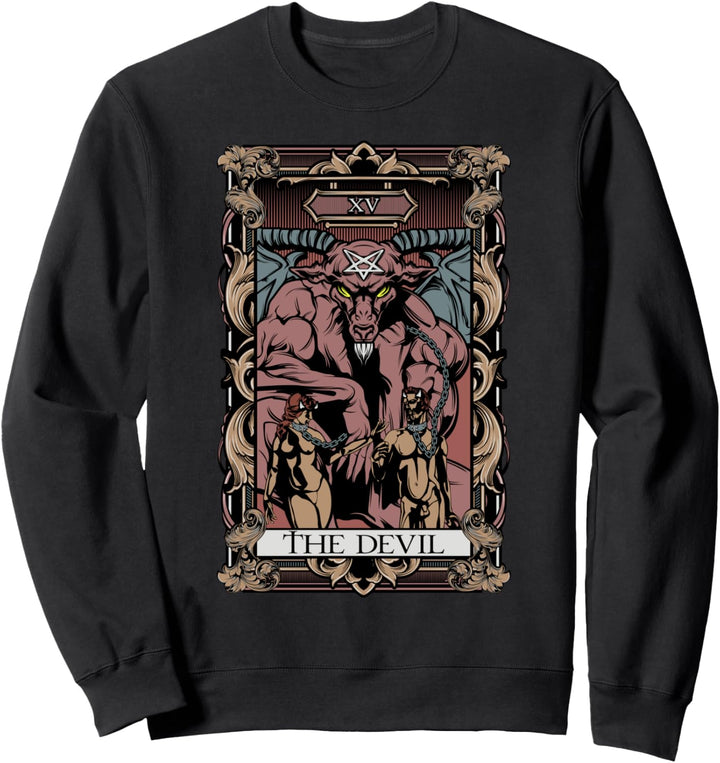 Tarot Card The Devil Baphomet Gothic Occult Witchcraft Scary Sweatshirt