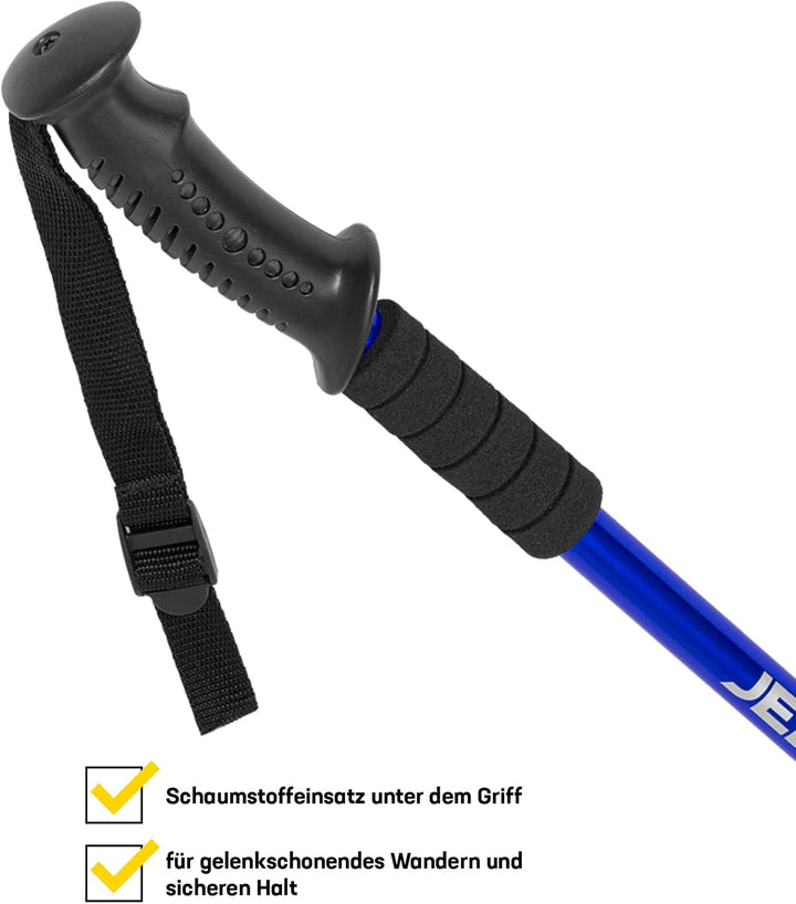 JELEX Nature Teleskop Walking Stöcke für Nordic Walking verstellbar, inkl. diverser Aufsätze für Out