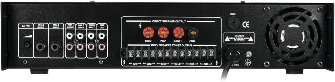 OMNITRONIC MPZ-120.6P ELA-Mischverstärker | 6-Zonen-ELA-Mono-Mischverstärker mit MP3-Player & IR-FB,