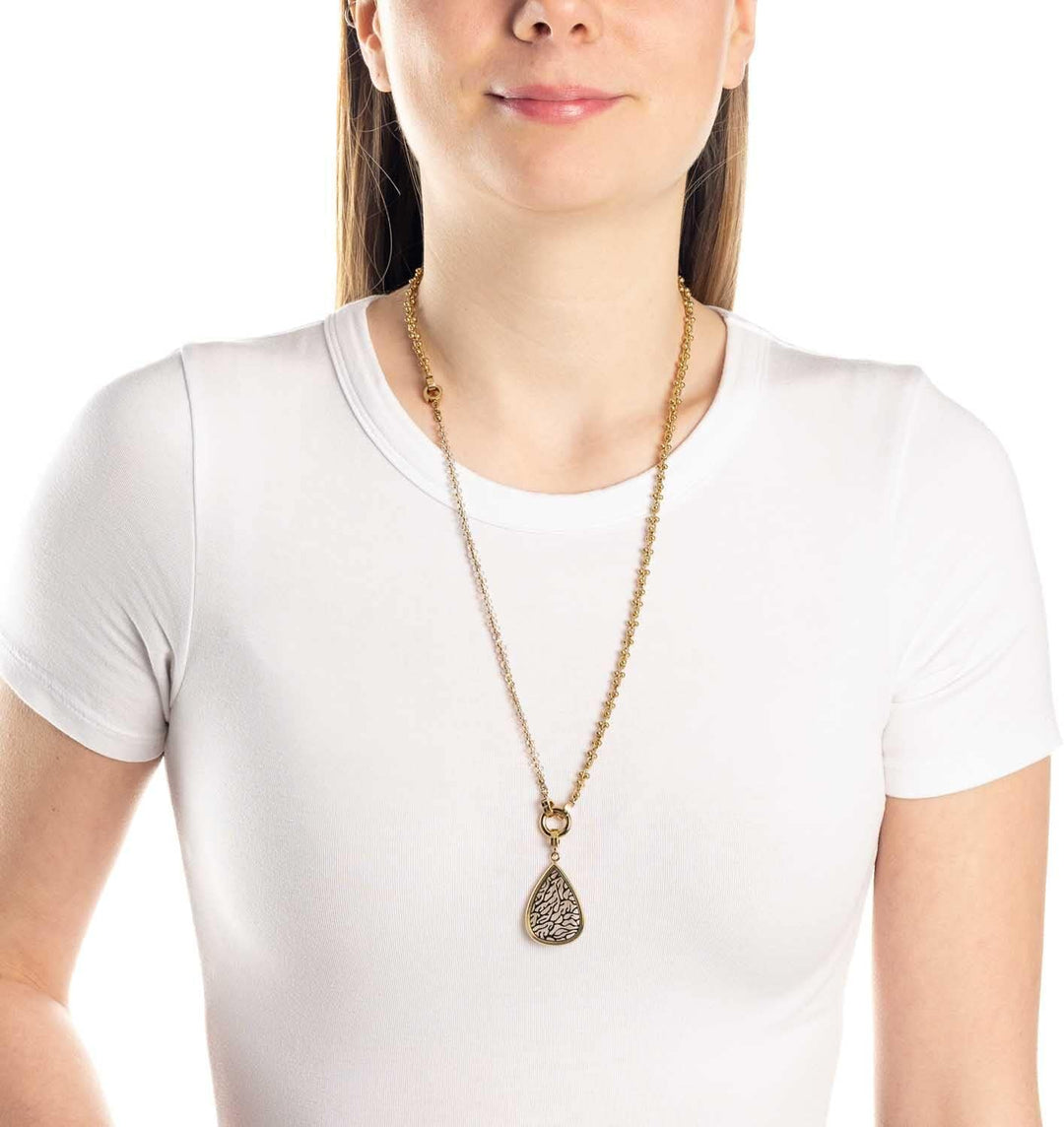 Leonardo Jewels Larissa Halskette Set, Glasperlen-Armband inkl. Anker-Kette aus Edelstahl, gold, Cli