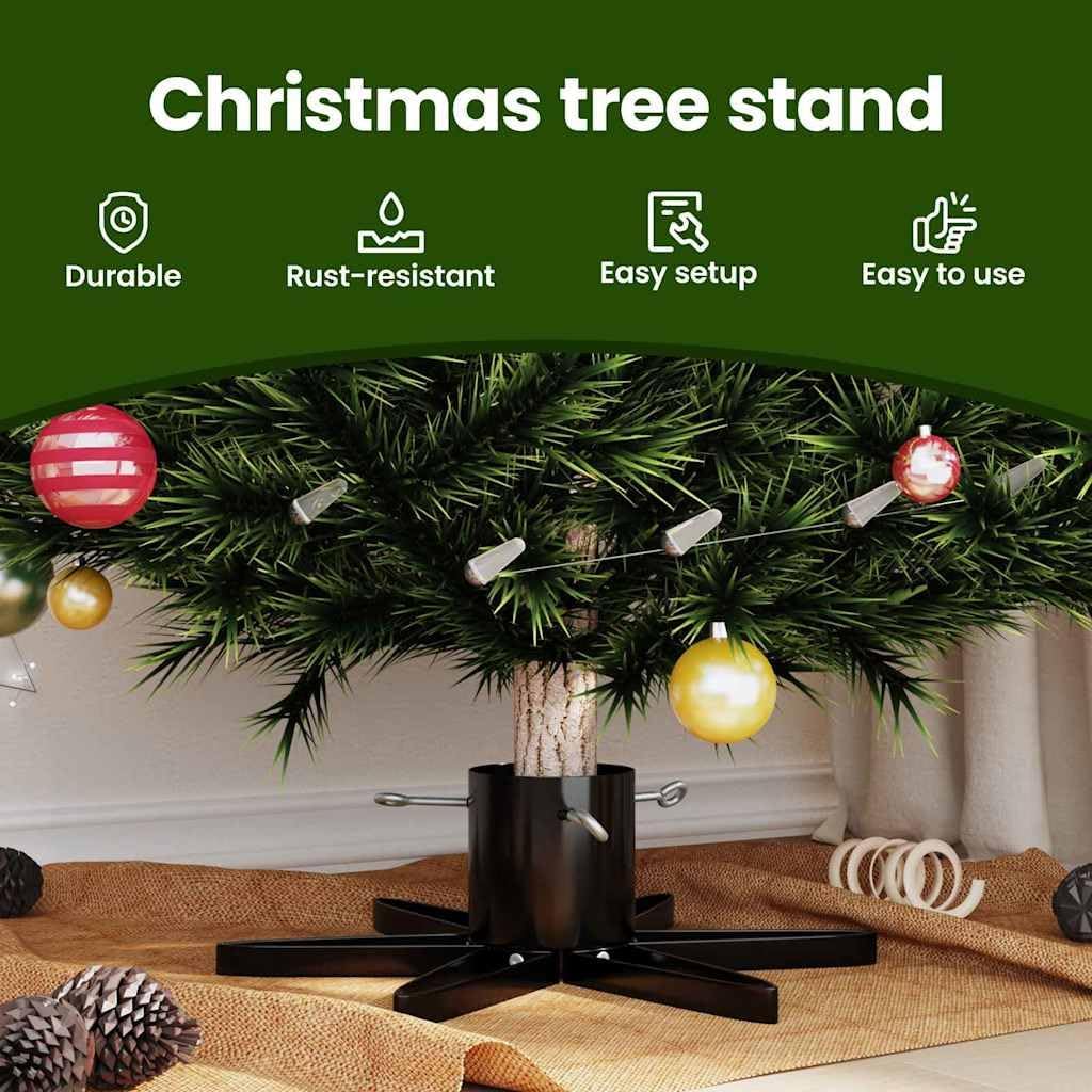 vidaXL Weihnachtsbaumständer 1.73 Schwarz 49 x 49 x 15,5 cm Stahl, Stylischer sternförmiger Weihnach