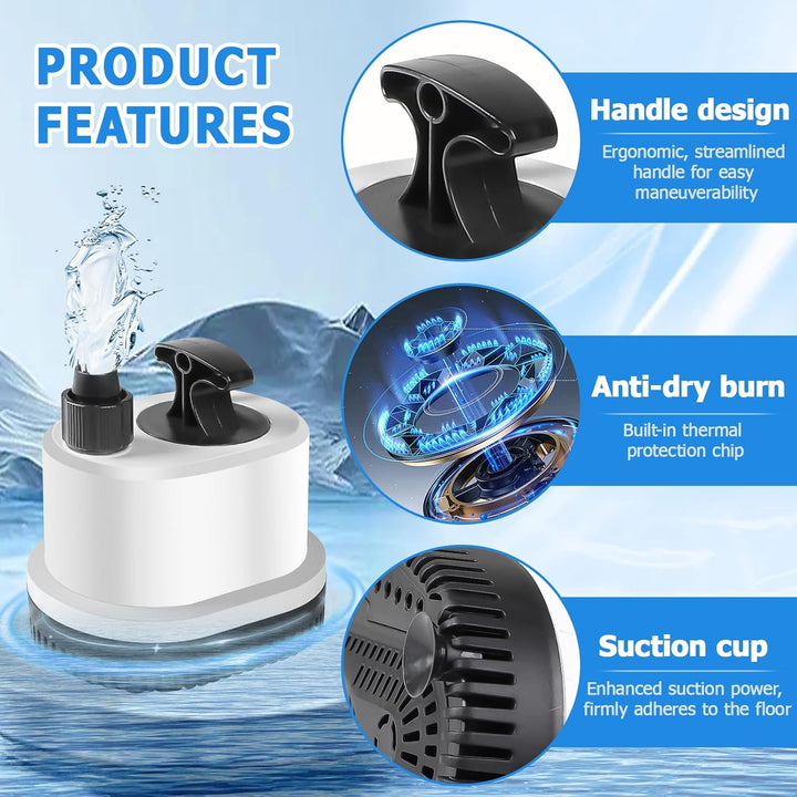 EXLECO Tauchpumpe Klein Wasserpumpe Mini Aquarium Pumpe Max.1500L/H 25W 220-240V Förderpumpe Springb