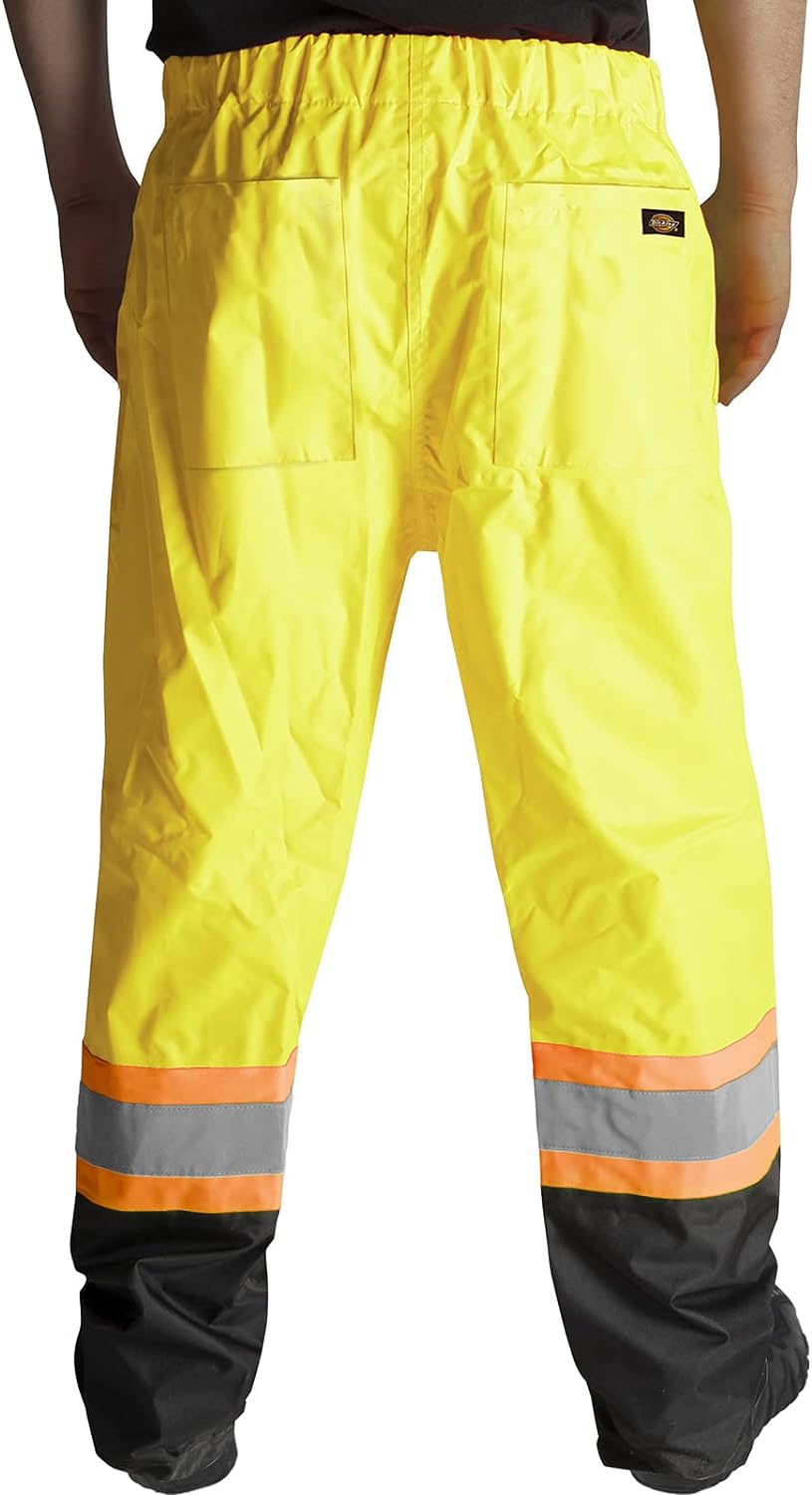 Dickies Workwear High-Visibility 150-Deniers Rain Suit, L Yellow
