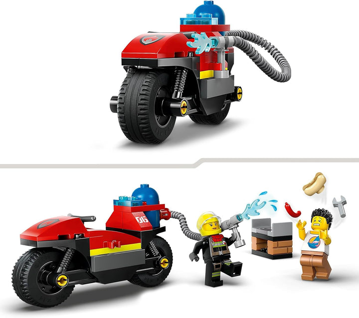 LEGO City Feuerwehrmotorrad, Feuerwehr-Spielzeug für Kinder ab 4 Jahren mit Motorrad und 2 Minifigur