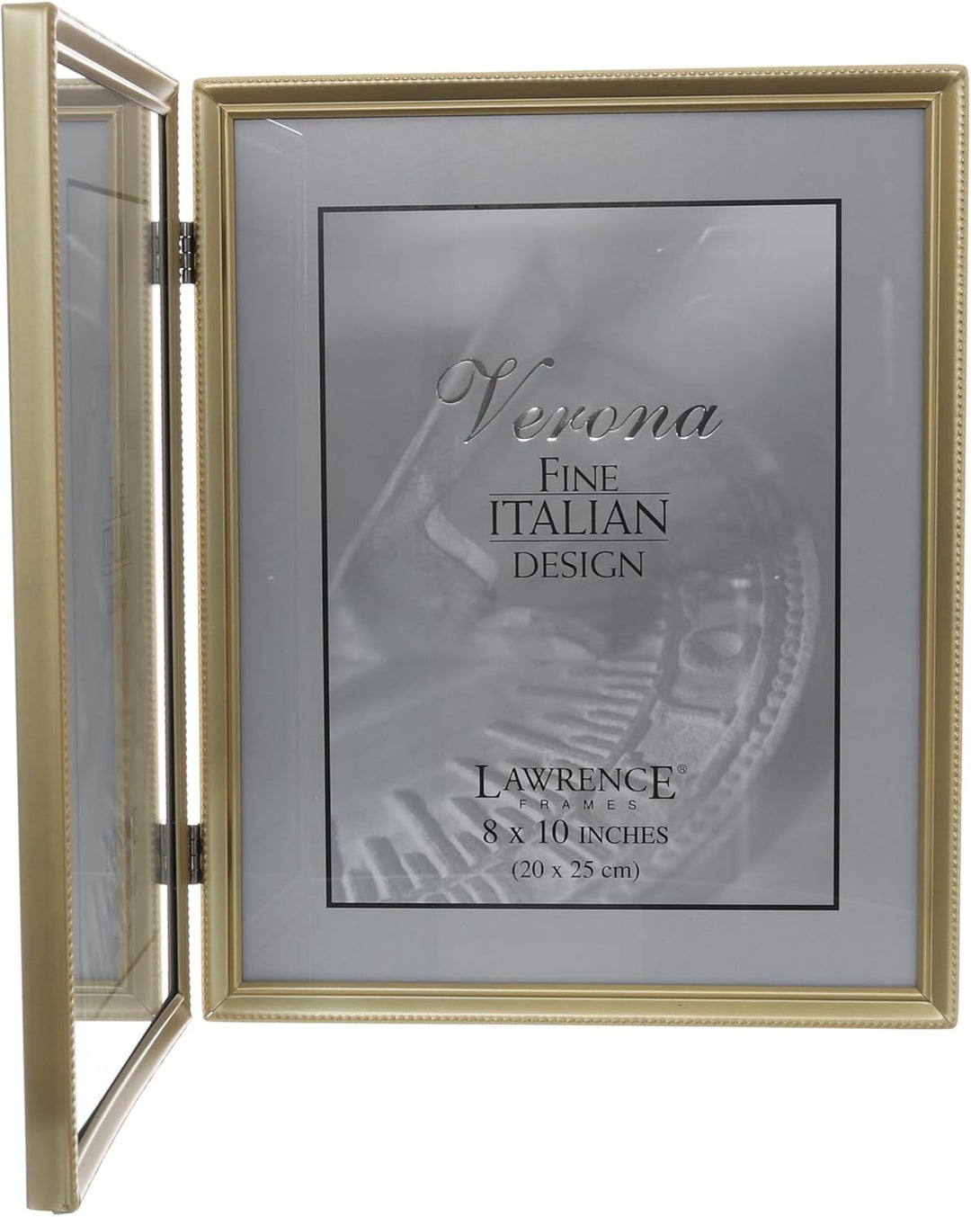 Lawrence Frames Doppel-Bilderrahmen, 20,3 x 25,4 cm, Antik-Messing, Goldfarben satiniert Goldfarben