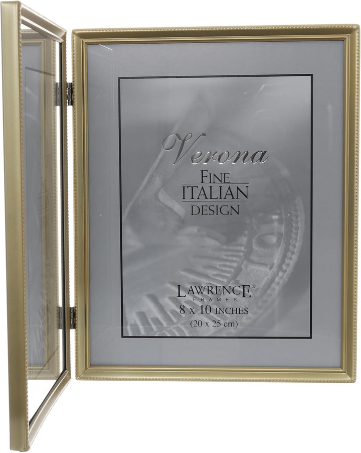 Lawrence Frames Doppel-Bilderrahmen, 20,3 x 25,4 cm, Antik-Messing, Goldfarben satiniert Goldfarben