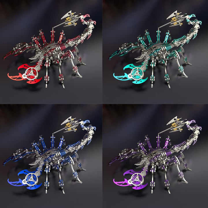 Bunte 3D-Metallpuzzles für Erwachsene, Skorpion-Metallmodellbau, DIY-Spielzeug, Edelstahl-Schreibtis