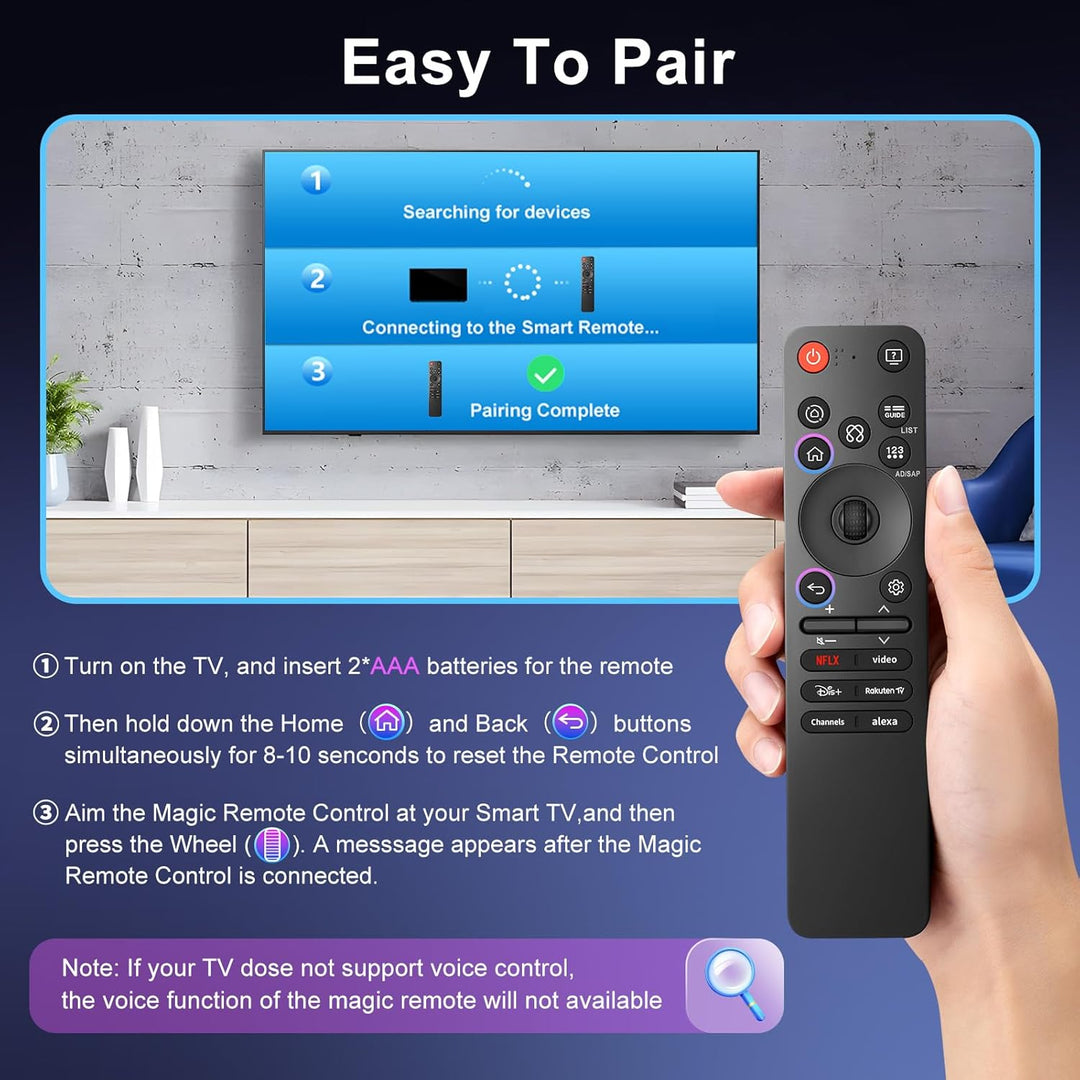 Magic Remote Fernbedienung für LG Smart TV Fernseher OLED EVO QNED 4K UHD NanoCell, für Original AN-