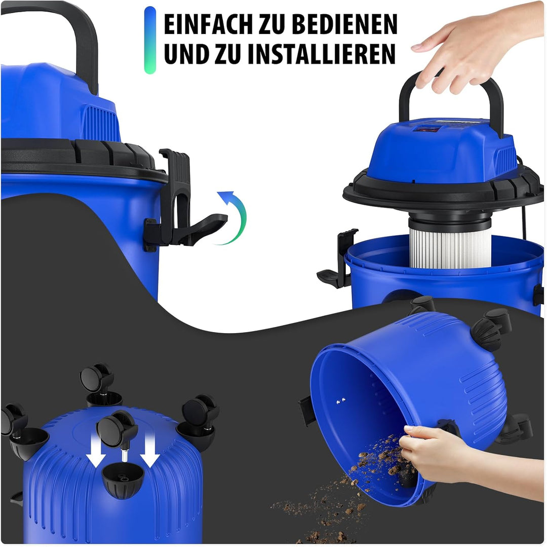 Industriestaubsauger Hoover Nass-Trocken-Sauger, 4800 W, leistungsstarke Saugkraft, ohne Staubbeutel